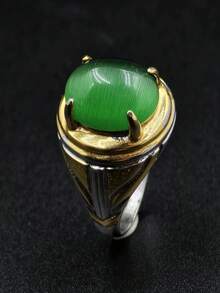 1 pieza Anillo vintage de acero inoxidable con piedra natural, anillo apilable para nudillos/medio dedo para mujeres/niñas, adecuado para uso diario, regalo para amante, amigo, familia, hermana, cumpleaños, graduación, fiesta, vacaciones