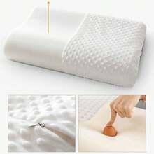 Diseño ergonómico innovador + almohada ortopédica + soporte cervical saludable + dormitorio/oficina + adultos/estudiantes - Blanco - Ver 4