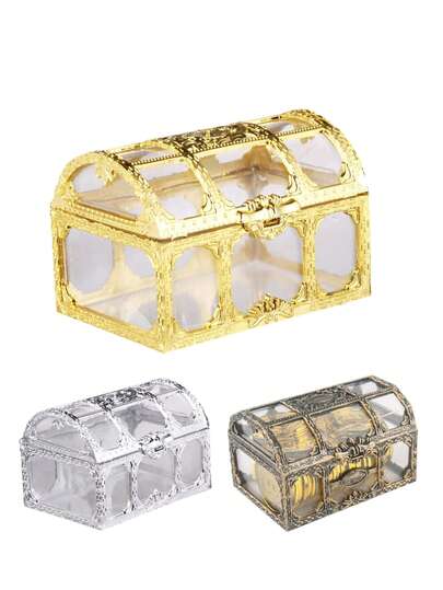 Caixa de tesouro pirata de cristal estilo vintage - perfeita para guardar joias, moedas, chocolates e pedras preciosas | Presente ideal para Natal, Ano Novo e decoração de casamento