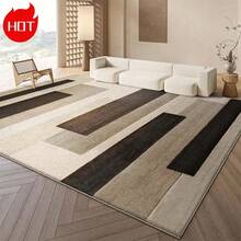 1pc Fluffy Modern Area Rug, Suitable For Living Room, Bedroom, Dining Room, Office, Washable Carpet, Machine Washable Rug, Abstract Pattern Washable Area Rug, Non-Slip Backing, Brown - Multicolor - View 7