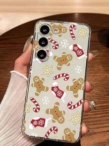 Funda para  con diseño de árbol de Navidad y hombrecito de jengibre, apta para los modelos  16E/15/14/13/12/11/PRO/PLUS/PROMAX/MINI. Compatible con las series  S/A/M/NOTE,  S/G/EDGE/E, Transsion SPARK/HANTOM/CAMON/INFINIX, las series Honor 400/PLAY/X/Y, las series OPPO Reno/A/F y los modelos de las series  14/Redmi/POCO/NOTE. Transparente, sencilla, elegante y duradera, fabricada con material TPU protector. Perfecta para San Valentín, Halloween, Navidad y otras ocasiones festivas: una opción ideal para uso personal o para regalar. - transparente - Ver 5