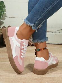 Flat Sneakers For Women, Lightweight Soft Sole Casual Running Shoes For Teenagers, Spring Autumn Winter - Pink - View 8