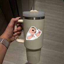 1/3 st Family Guy-inspirerade akrylnagelklistermärken - Peter Griffin med långa röda naglar, halvmatt vinyldekal för bärbara datorer, vattenflaskor, skyddshjälmar - återanvändbar på trä, plast, glas, metall, keramiska ytor, roliga scrapbook-tillbehör scrapbook-klistermärken - Multifärgad - Visa 6