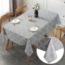 Vip Cotton Linen Fabric TableclothWashable Table ClothWrinkle Free AntiFadingDustProof Table Cover For Kitchen Dining Party Holiday Christmas Buffet Oblong 810 Seats 150x259CM Gray