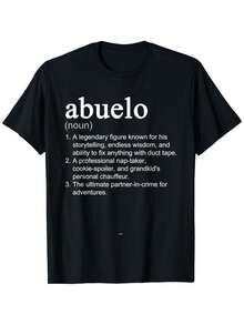 T-Shirt à Manches Courtes En Coton, Definition Amusante Et Cool De "Abuelo" Pour Hommes - Black - View 1