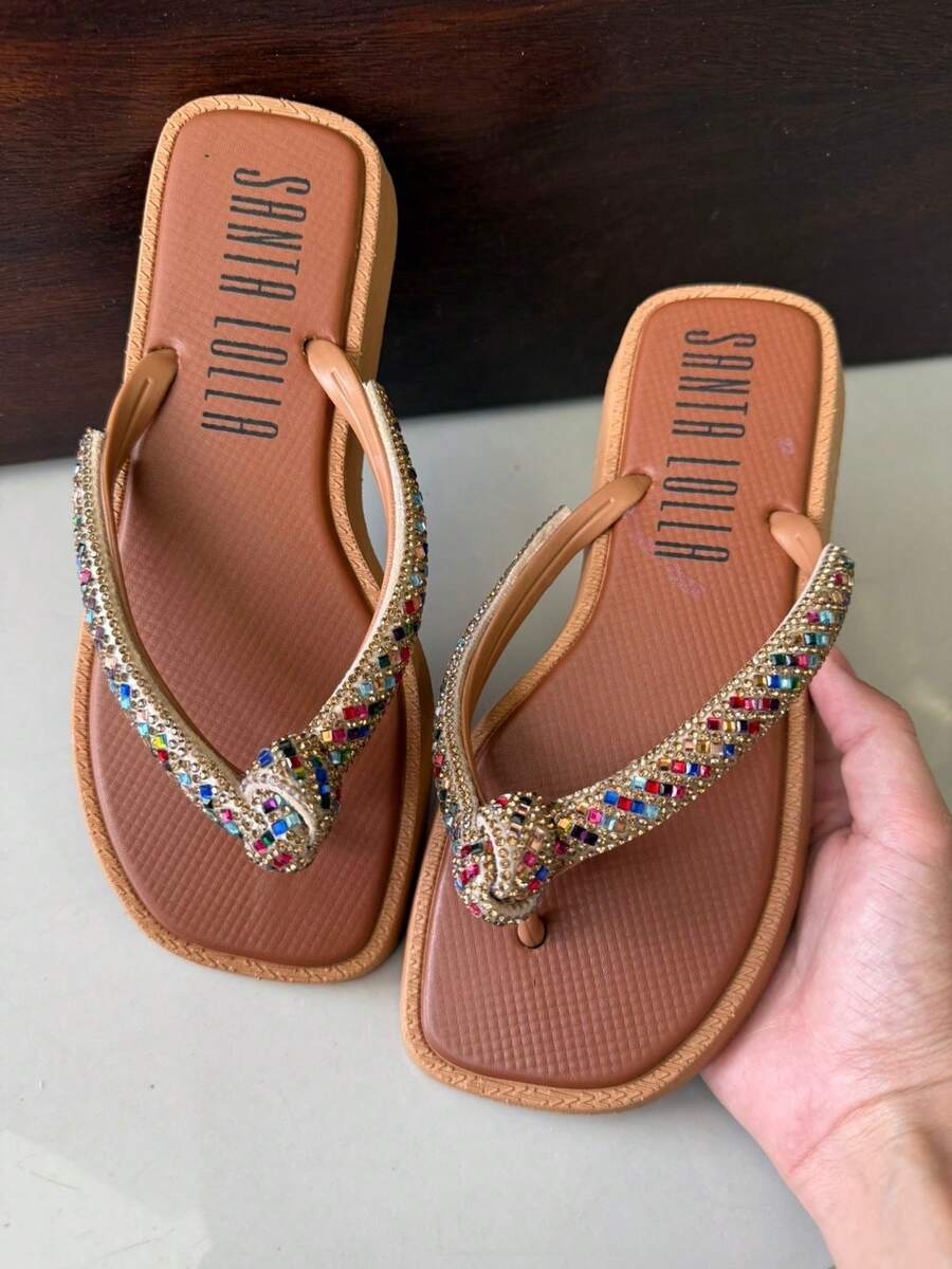 Women's Square Toe Knot Sandal, Comfortable For Everyday Use - Camel - View 1