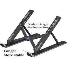 Ipad Stand Holder 10-Levels Angles Adjustable Computer Stand- Compatible With All Laptops And IPad Height Adjustable Portable Laptop Stand -Extra Large Foldable Computer Stand For Desk - Ergonomic,Computer Stand For Desk, Laptop Stand For Desk - màu đen - Xem 10