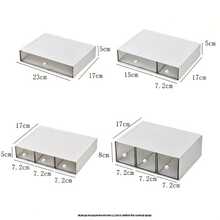 Stackable Drawer Style Makeup Organizer Box, Desktop Stationery Storage Container, Freely Combinable Multi-Layer - Multicolor - View 6