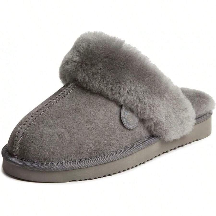 Dearfoams Fireside by Victoria - Mocasín de Encaje, Resistente al Agua Pantuflas para Mujer - gris - Ver 1
