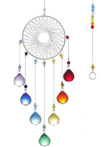 Colorful Crystals Catcher Hanging Suncatchers Chandelier Lamps Light Pendant Prisms Hanging Ornament Home Decoration - Quả bóng đầy màu sắc - Xem 11
