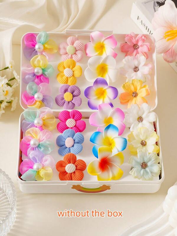 12pcs/82pcs/132pcs Bohemian Style Colorful Sexy Bow Ribbon Hair Clips, Fashion Flower Hair Clips, Elastic Hair Ties, Hair Bands, Hair Accessories For Women And Girls, Christmas Gift, Party, Daily Use, Ponytail Holders