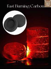 100块速燃木炭，适用于燃烧香、阿拉伯香料、木炭，无烟，可用于家庭燃烧、烧烤、室内壁炉、户外露营和泡茶。 - 1Kg - 查看 1