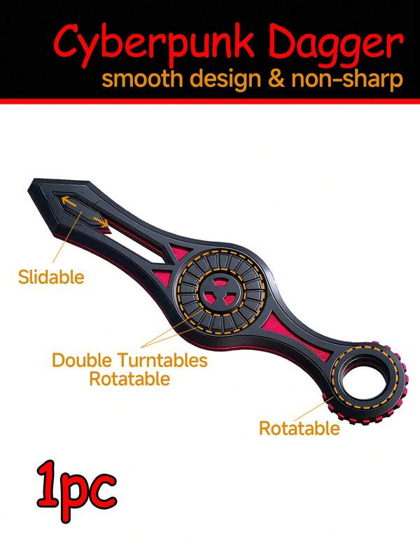 1 pièce Kunai cyberpunk noir et rouge - Jouet à trépigner 3-en-1, à lancer, lisse et non tranchant, cadeau de Noël / Charm de sac, remplissage de bas pour garçons