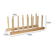 Estante multiusos de bambú, puede almacenar platos, tazones, tazas, libros, tapas de ollas, tablas de cortar, estante de secado, estante de escurrido, estante de almacenamiento, adecuado para gabinetes de cocina (mantener seco) - Marrón - Ver 15