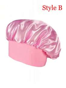1pc Women's Satin Sleep Cap With Long Braid, Night Sleep Hat, Hair Cover, Sauna Cap - Multicolor - View 18