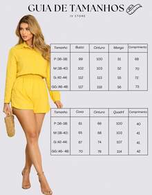 Women's Linen Shorts And Shirt Set - Mustard Yellow - View 10