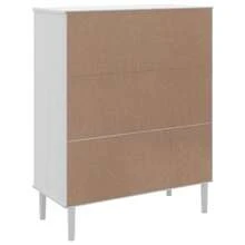 vidaXL Highboard SENJA Rattan-Optik Weiß 90x40x112 cm Kiefernholz