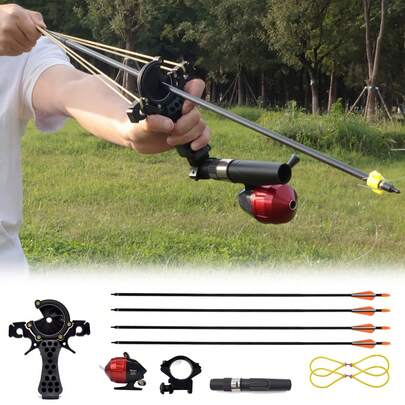  1 세트 Piaoyu 야외 낚시 새총, 활과 화살 세트, 야외 사냥 및 낚시 장비, 사격 연습 및 경쟁 키트