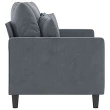 vidaXL 2-Sitzer-Sofa Dunkelgrau 120 Cm Samt - Grau - Übersicht 4