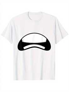 Camiseta de Hombre y Mujer con Diseño Espeluznante Boca Abierta - 100% Algodón, Divertida para Fiestas Carnaval o Disfraces, Tallas S-XXXL Blanca, Cuello Redondo Corta Manga Gráfica Ideal Halloween, Martín Pescador & Eventos Temáticos - Blanco - Ver 2