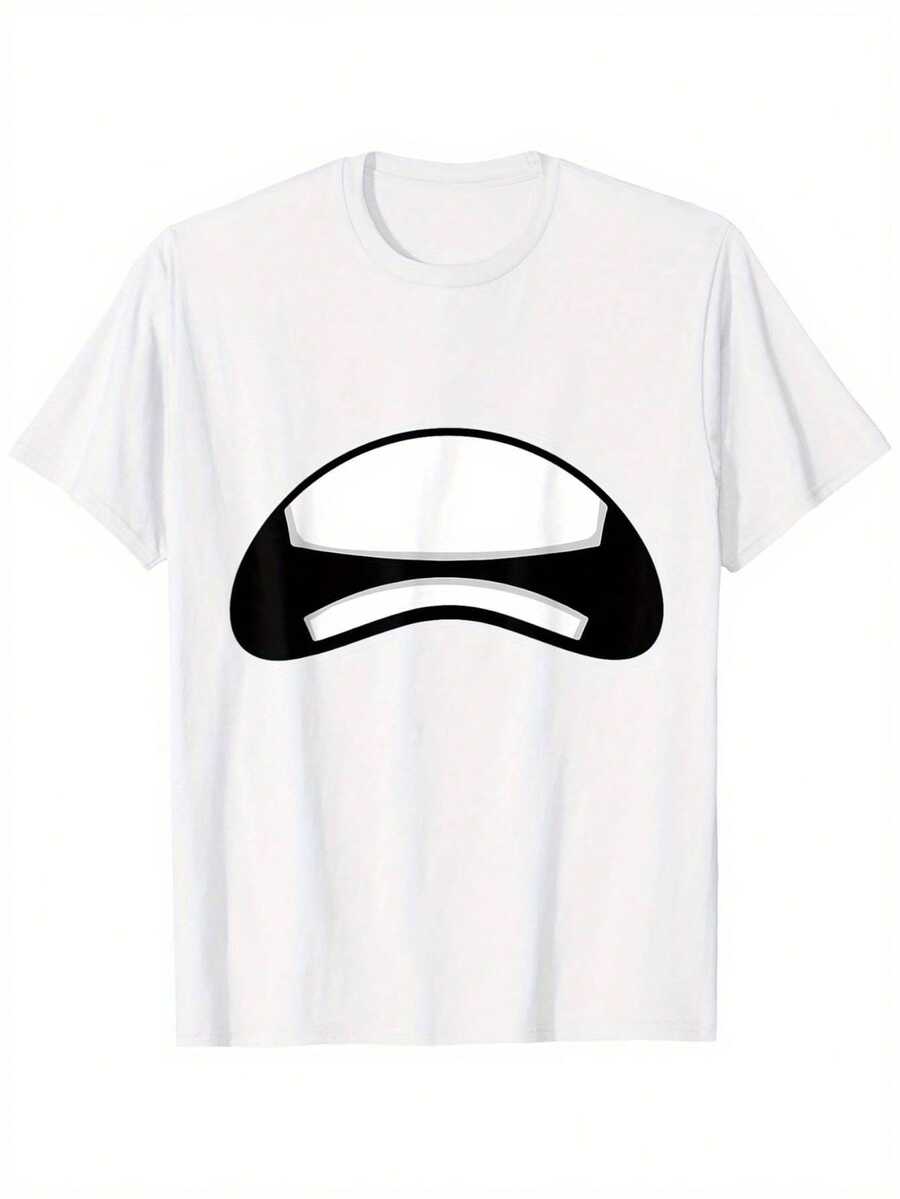 Camiseta de Hombre y Mujer con Diseño Espeluznante Boca Abierta - 100% Algodón, Divertida para Fiestas Carnaval o Disfraces, Tallas S-XXXL Blanca, Cuello Redondo Corta Manga Gráfica Ideal Halloween, Martín Pescador & Eventos Temáticos