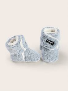 Sepatu Bayi Polos Sederhana Musim Gugur/Dingin Terbaru untuk Bayi Usia 0-1 Tahun, Sepatu Salju Hangat untuk Aktivitas Luar Ruangan, Sepatu Balita Anti Selip - Baby Blue - View 6