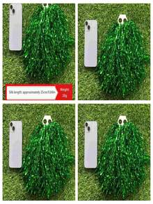 4pcs Cheerleading Pom Poms, Metal Colorful Streamers, Suitable For Sports Team Performance, Outdoor Square Dance, Dance Show, Cheering Exercises