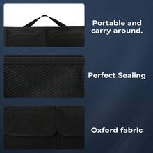 Organizador de Maletero de Coche Bolsa de Maletero Caja Plegable Maletero de Coche con Muchos Compartimentos Organizador de Bolsas de Almacenamiento de Coche Práctico e Impermeable (Negro) - Negro - Ver 4