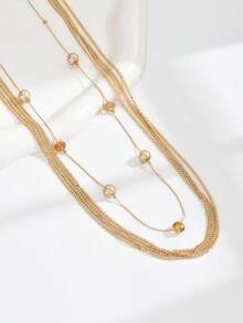 1 pezzo Collana lunga con nappine multistrato esagerata, di moda per la stagione del matrimonio e del Ramadan, regalo decorativo per la sposa