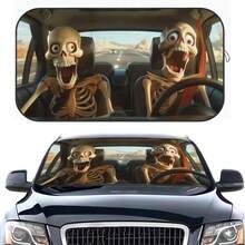 1 pieza Visera de sol para coche con estampado elegante y divertido, diseño de accesorio de coche interesante, protección UV para el interior del coche, fácil instalación, apta para varios modelos de coche, con función de aislamiento térmico y protección de privacidad, mantiene tu coche fresco, plegable para un almacenamiento fácil - Multicolor - Ver 16