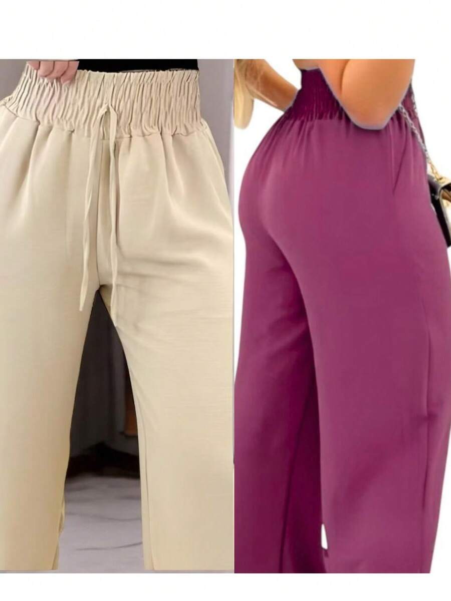 Simple Polyester Daily Pocket - Beige + Marsala - View 1
