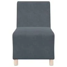 vidaXL 2 pezzi di divano modulare senza braccioli in velluto grigio scuro, 55 x 74 x 82 cm