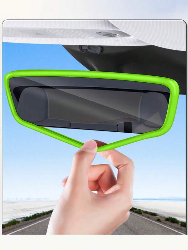 غطاء مرآة الرؤية الخلفية السيليكون - مناسب للاستخدام العام، إكسسوار داخلي مضاد للتصادم وإطار حماية
