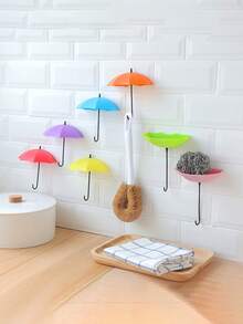 3/6/9件装彩色雨伞壁挂式钥匙收纳架，可存放钥匙、珠宝和其他小物件 - 彩色 - 查看 1