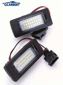 GLANBERT 2 pièces Lampe de plaque d'immatriculation compatible avec Audi LED Éclairage de plaque d'immatriculation A3/S3/A4/S4/A6/A8/Q5/Q7/RS4/A4/A6/A7/Q5/TT, pour Passat, pour Jetta, pour MK6, pour 8T0943021, pour 4G0943021 Éclairage de plaque d'immatriculation