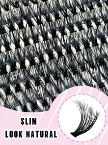 280PCS 40D Natural Lash Clusters Balck Band Eyelash Cross Style Fox Eye Clusters Wispy Lashes Clusters 9-16mm Cluster Eyelash Extensions Individual Lashes Natural Look Eye Easy To Wear Suitable For Those Who Love Beauty - Black - View 4