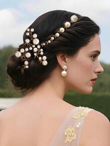 12 قطعة/مجموعة مشابك شعر مزينة باللؤلؤ بتصميم بسيط وعصري، مجموعة إكسسوارات شعر لؤلؤية أنيقة متعددة الأحجام للنساء في حفلات الزفاف والمناسبات