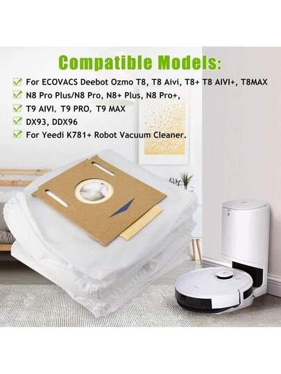 Stofzuiger Cleaner Bags Ecovacs Deebot OZMO T9/T9+/T9 Plus, N10/N10 N8/N8+/N8 Pro/N8 Pro T8/T8+/T8 AIVI/T8 AIVI+/T8 MAX, DX93/DDX96, Vac Station Replacement Parts view 6