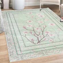 Retro Mid Century Abstract Pattern Rug On Ivory Background, Dark Orange And Reseda Green, 4' X 5' 5", Ideal For Bedroom, Dorm And Living Room - 薄荷綠和粉紅色 - 查看 4