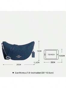 Coach 29 Pace Borsa hobo carina in pelle, borsa a tracolla per donna, borsa a spalla con chiusura lampo superiore, borsa casual a tracolla regolabile per signora, blu