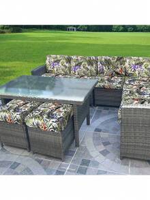 1 件户外印花沙发垫套，雨林叶图案沙发套，高弹力防尘可水洗简约现代沙发垫套，适用于客厅卧室，四季皆宜 - 彩色 - 查看 8