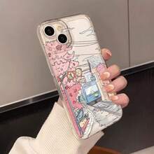 Adecuado para iPhone 16 PRO MAX, funda protectora transparente simple a prueba de golpes con patrón de tren de anime Sakura, alta estética para iPhone 14/15/15 PLUS/13P/12/11/7/8P/X/XR/XSMAX - Mezcla de colores - Ver 4