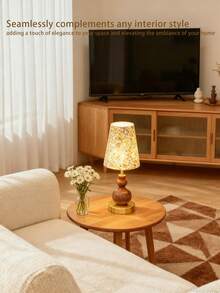 Abajur de mesa decorativo com acabamento em madeira (1 unidade), ideal para sala de estar, escritório, cabeceira de hotel, camping, presente para festivais, quarto, leitura, escrivaninha, decoração, luz noturna para gestantes, canto de oração. Estilos: italiano, minimalista, chinês, francês, árabe moderno, design islâmico minimalista, estilo misto Oasis. - Multicolorido - Ver 2