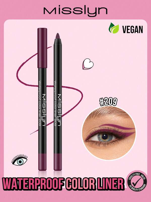 Misslyn Waterproof Color Liner Long-Lasting, Smooth And Creamy Texture Eyeliner In Colors From Matte To Shimmer And Glitter Creates Bold & Defined Lines, Can Be Shaped With A Pencil Sharpener, Smudge Proof, Water Proof, Long-Wearing, Sweat-Proof