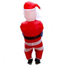 Adult Christmas Creative Santa Claus Holding Inflatable Clothes Unique Christmas Atmosphere Party Performance Photo Check In Point