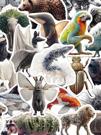 50pcs Animal Phantom Stickers Handbook Laptop Phone Case Guitar Stickers