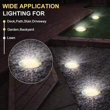 4PCS Solar Outdoor Ground Lamp 8/12/16/20LED Outdoor Lighting Decorative Landscape Light Solar Garden Light Lawn Light Used For Courtyard, Garden Path Road Deck Lawn Patio Sidewalk Festival Decoration - Multicolor - View 6