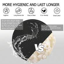Soft Silicone Body Scrubber Shower Brush Handheld Cleansing Skin Brush, Gentle Exfoliating And Lather Well (Black/Pink) - màu đen - Xem 4