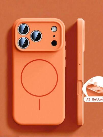 1个磨砂液态硅胶简约磁吸手机壳，兼容 17 Air/17 Pro Max/17 Pro/16/15/14/13/12 Pro Max Plus，支持无线充电，柔软硅胶后盖