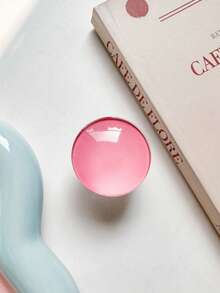 Round Glass Solid Color Phone Holder Air Cushion Stand, Minimalist Ins Style Adhesive Expandable Portable Phone Stand, Suitable For Phone Holder, Cute Round Glass Stand, Gift For Friends, Girlfriend, Christmas